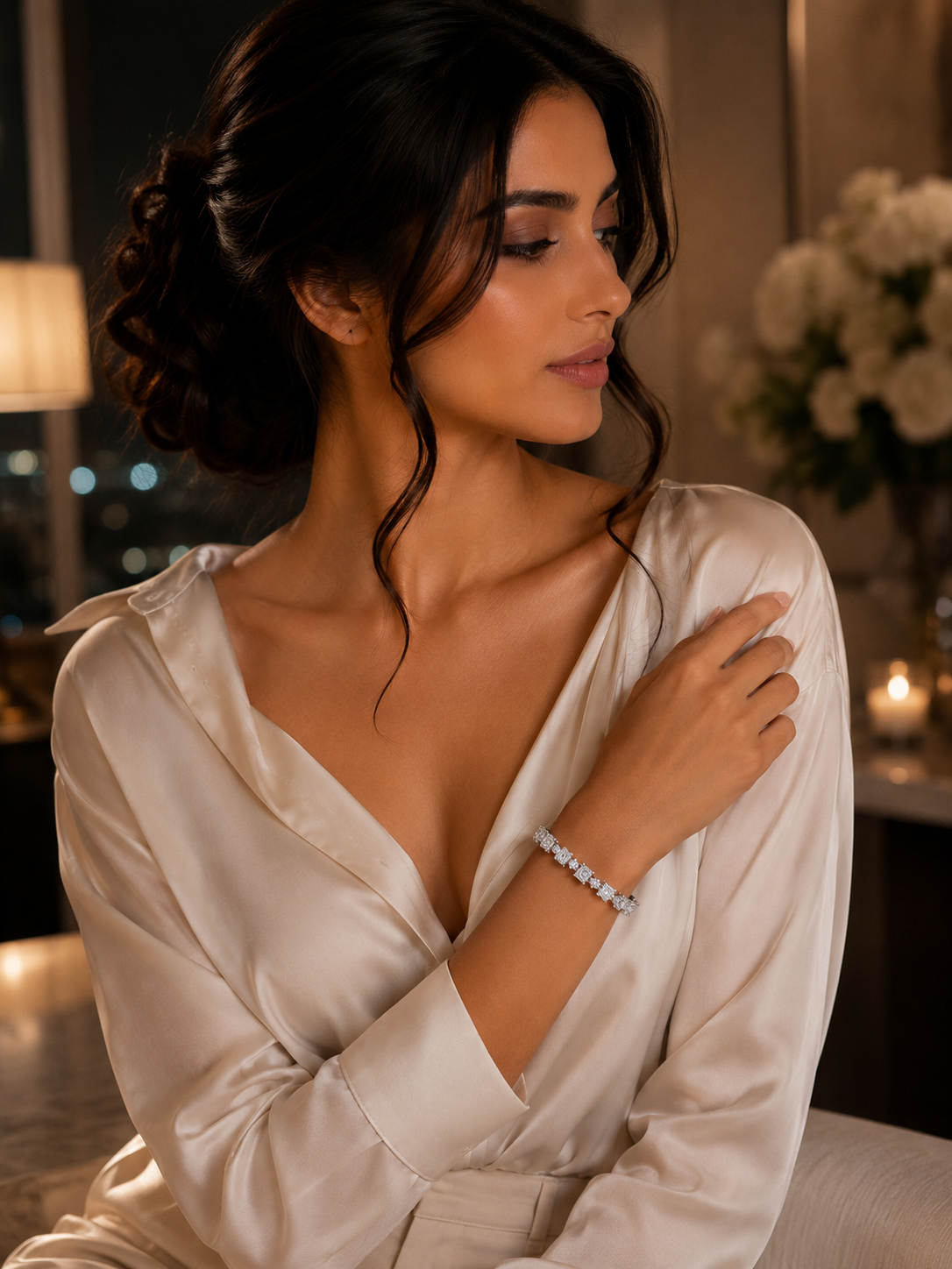 Élysian Diamond Couture Bracelet in 18K White Gold