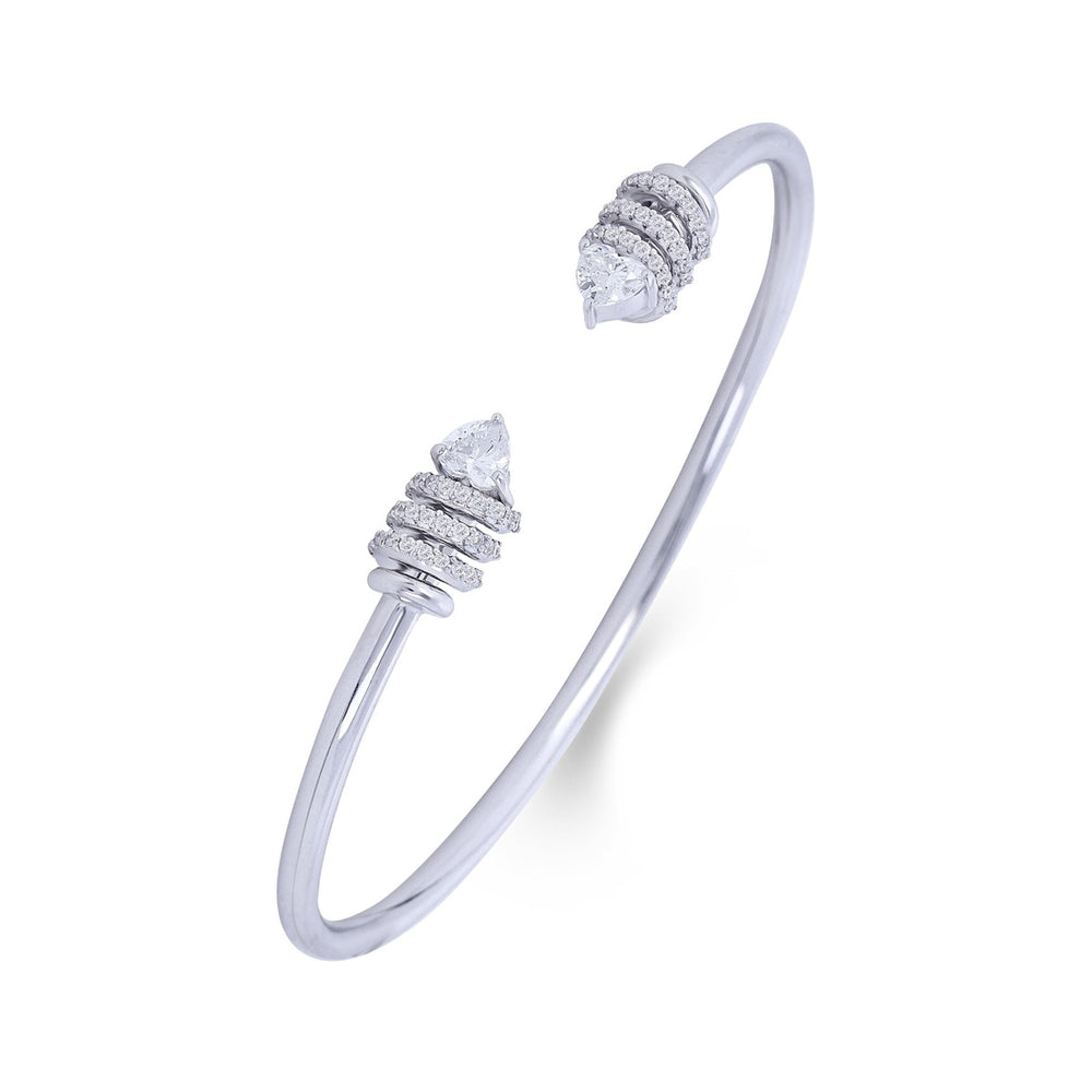 Amoura Twin Heart Diamond Bracelet in 18K White Gold