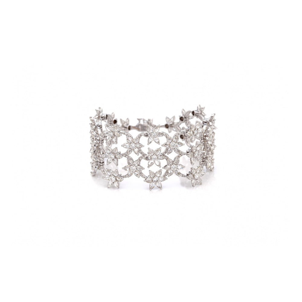 Rosélle Rose Cut Diamond Bracelet in 18K White Gold