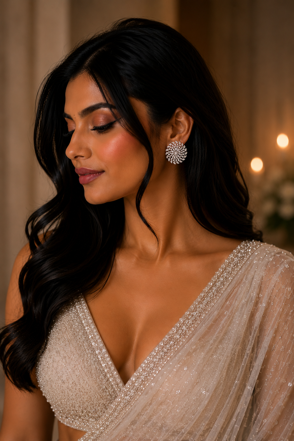 Noir Cascata Diamond Statement Earrings
