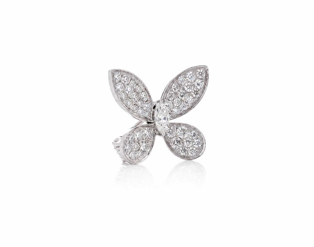 Butterfly 18K Gold Natural Diamond Brooch | Luxury Fine Jewellery