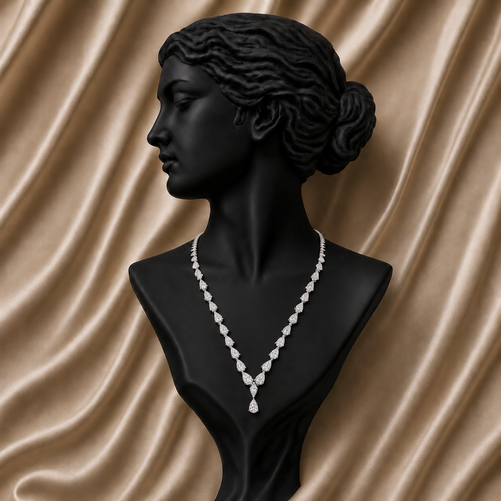 Diamond Tennis Necklace in 18K White Gold | Luxury Fine Jewellery