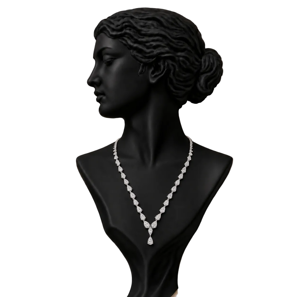 Diamond Tennis Necklace in 18K White Gold | Luxury Fine Jewellery
