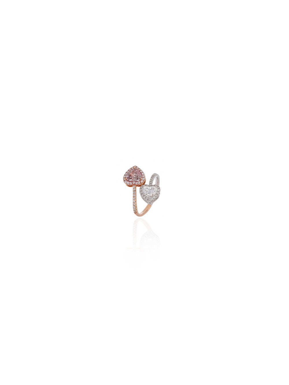 Toi et Moi Blush Diamond Ring in 18K White Gold