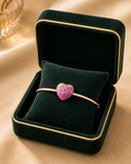Disco Heart Strawberry Diamond Bracelet in 18K Rose Gold