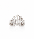 18K White Gold Diamond Floral Cocktail Ring
