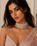 LaJoya Crescent Diamond Necklace in 18K Gold