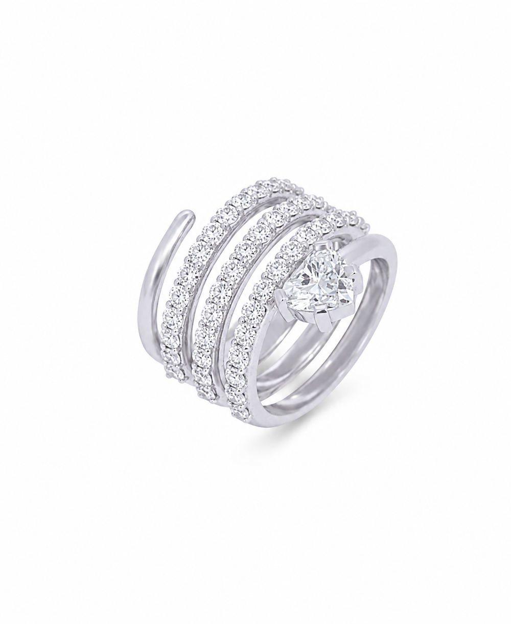 18K White Gold Diamond Wrap Ring