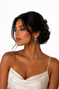 Izzari Emerald Drop Diamond Earrings in 18K Gold | Luxury Fine Jewellery