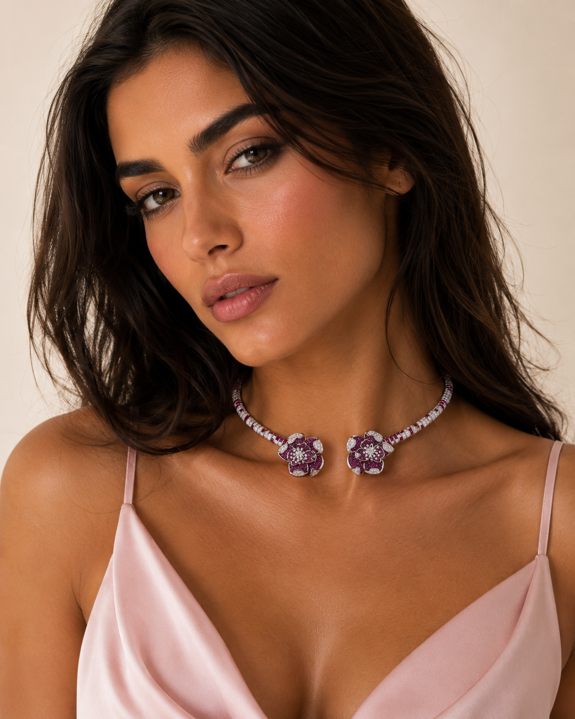 Eternal Rose Diamond Necklace in 18K Gold