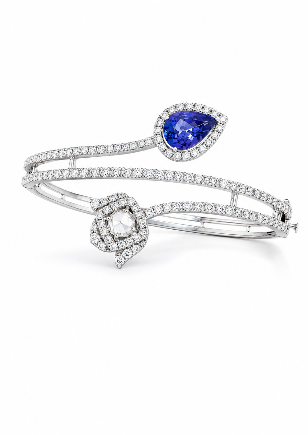 Celestia Tulip Tanzanite Diamond Bracelet in 14K Gold