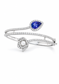 Celestia Tulip Tanzanite Diamond Bracelet in 14K Gold