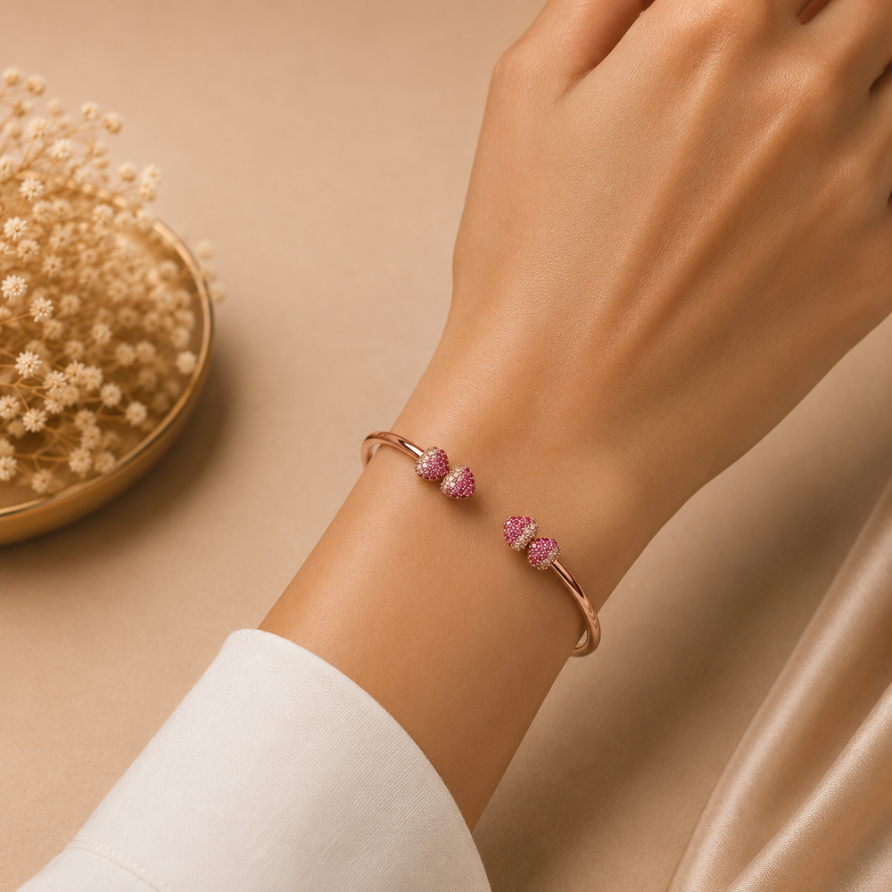 Sweet Disco Strawberry Diamond Bracelet in 18K White Gold