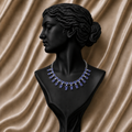 Royal Tanzanite Fringe Diamond Necklace in 18K Gold | Luxury Statement Fine Jewellery