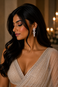Celeste Diamond Linear Drop Earrings