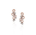 18K Rose Gold Floral Diamond Drop Earrings