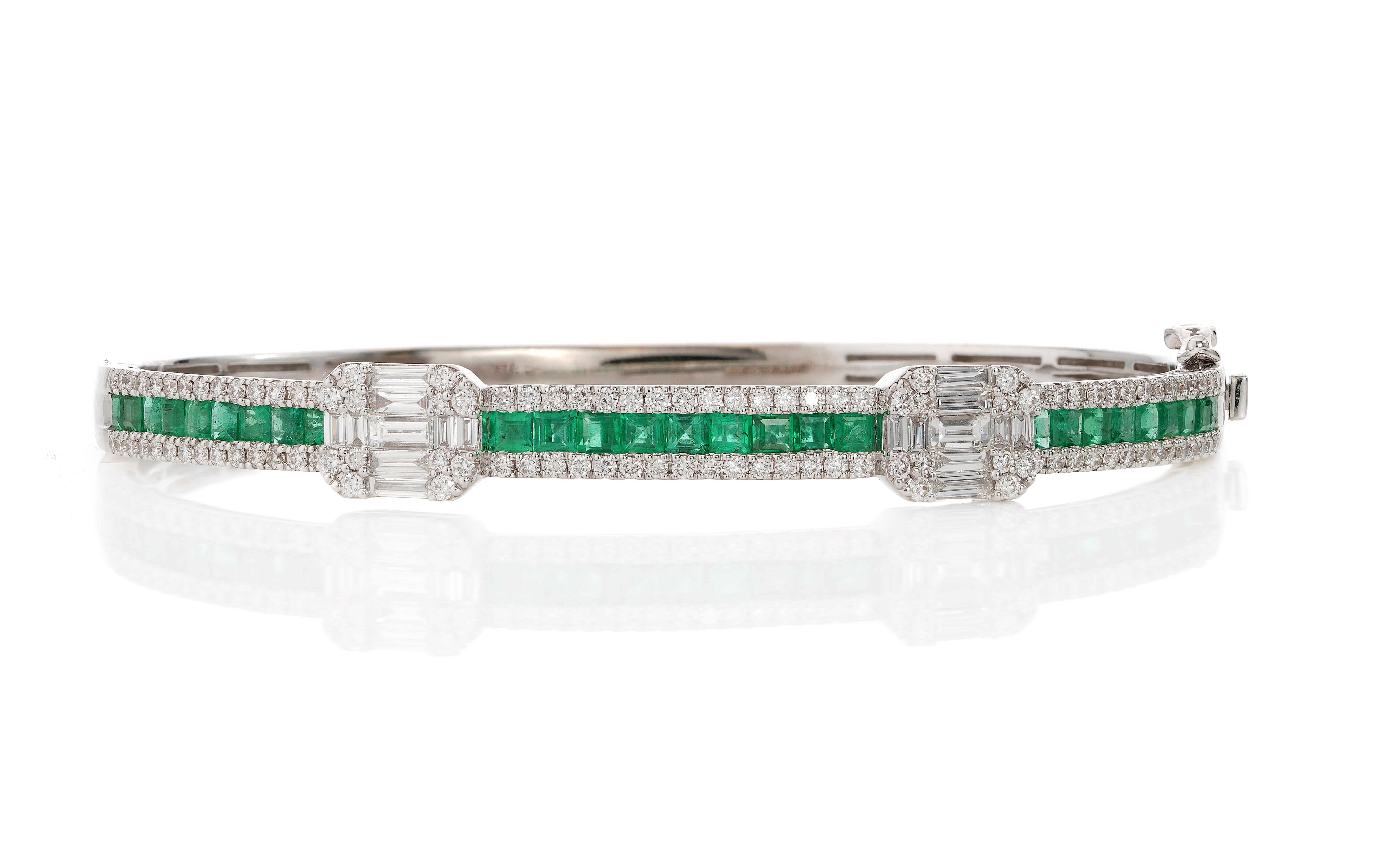 Verde Lumière Diamond Emerald Bracelet in 18K Gold