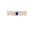 Izzari Regal Sapphire Diamond Necklace in 14K Gold