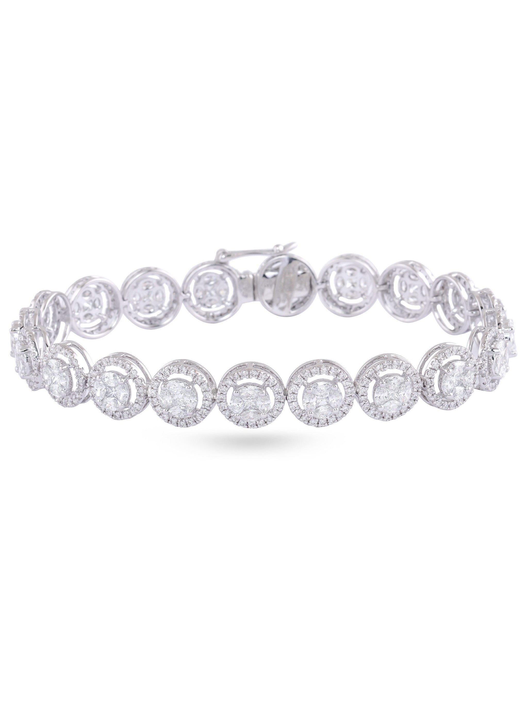 Asterica Sphere Illusion Diamond Bracelet in 18K White Gold
