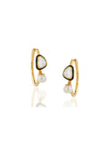 Noor Polki Pearl Drop Earrings in 18K Gold