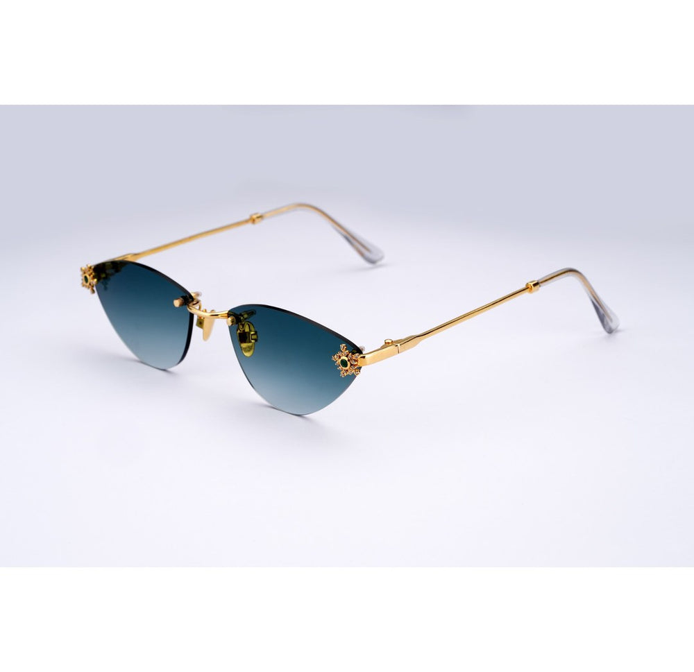 14K Gold Aviator Diamond Sunglasses