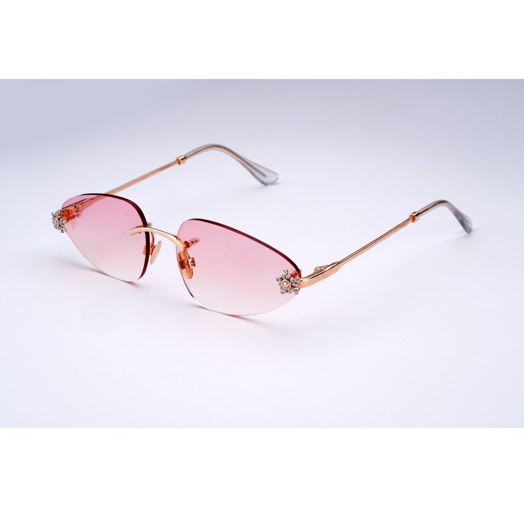 14K Rose Gold Diamond Sunglasses