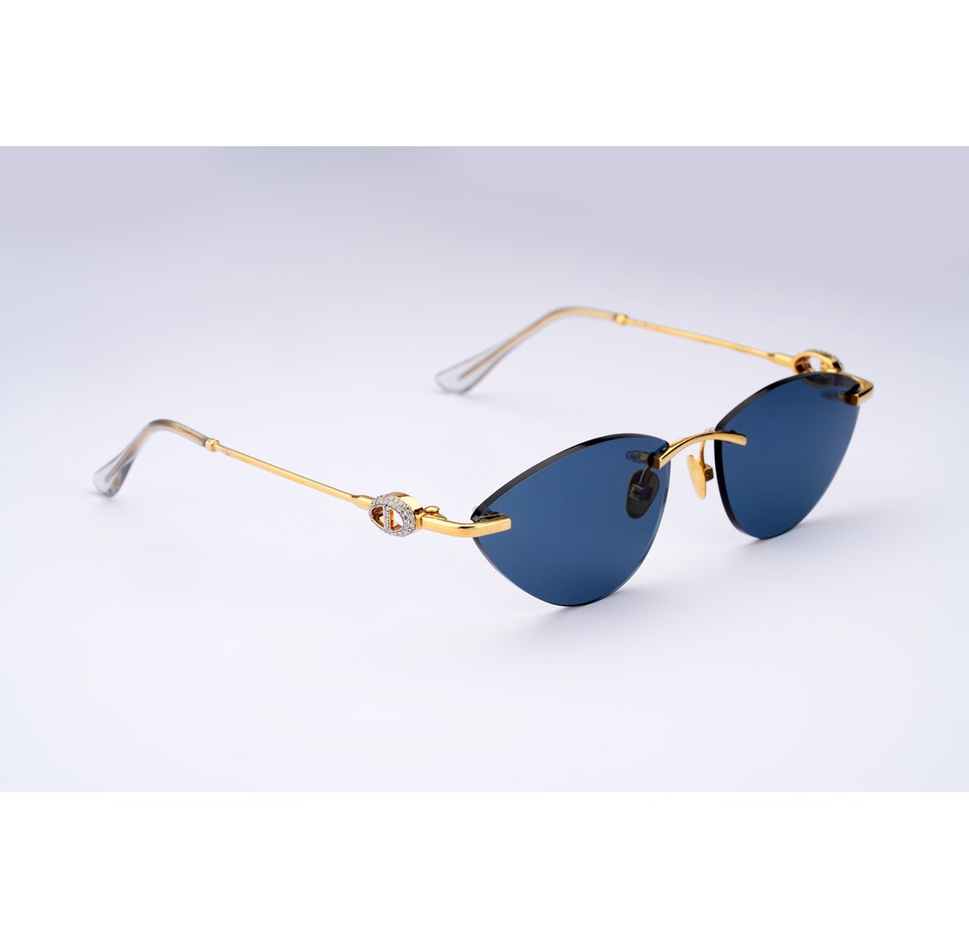 14K Gold Shield Diamond Sunglasses