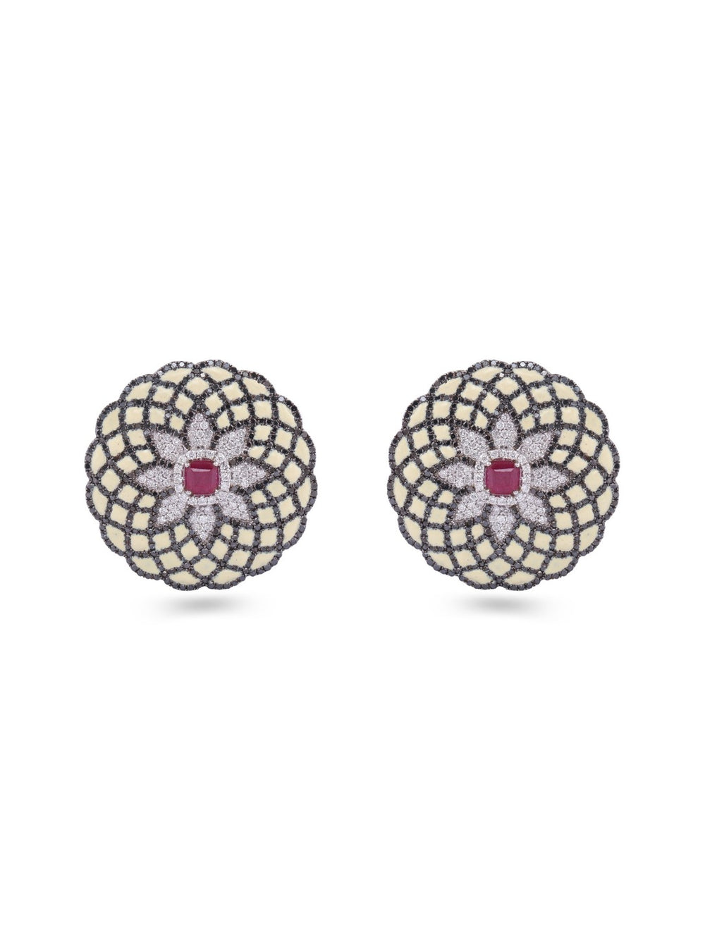 Seraphina Ruby Scale Diamond Earrings