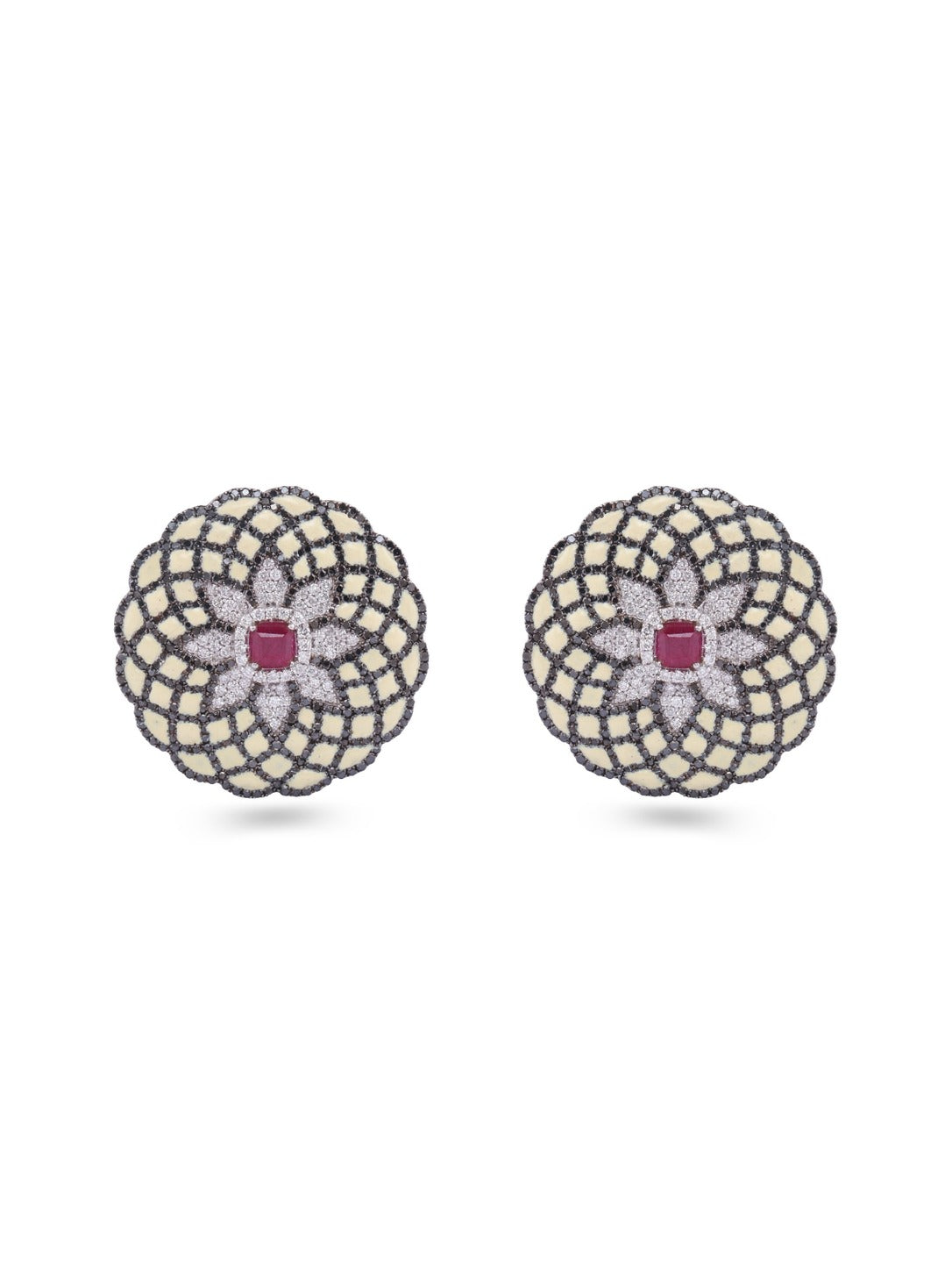 Seraphina Ruby Scale Diamond Earrings