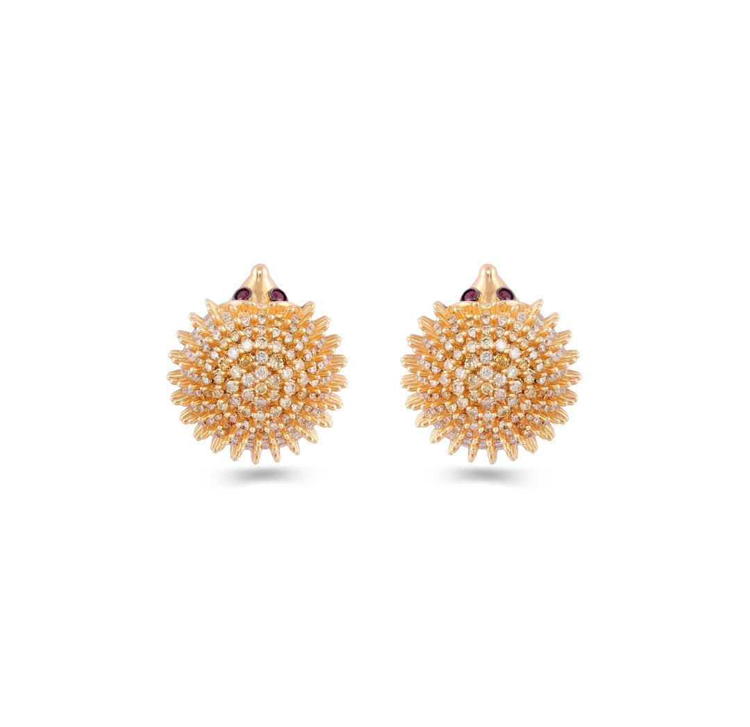 18K Rose Gold Diamond Pavé Stud Earrings