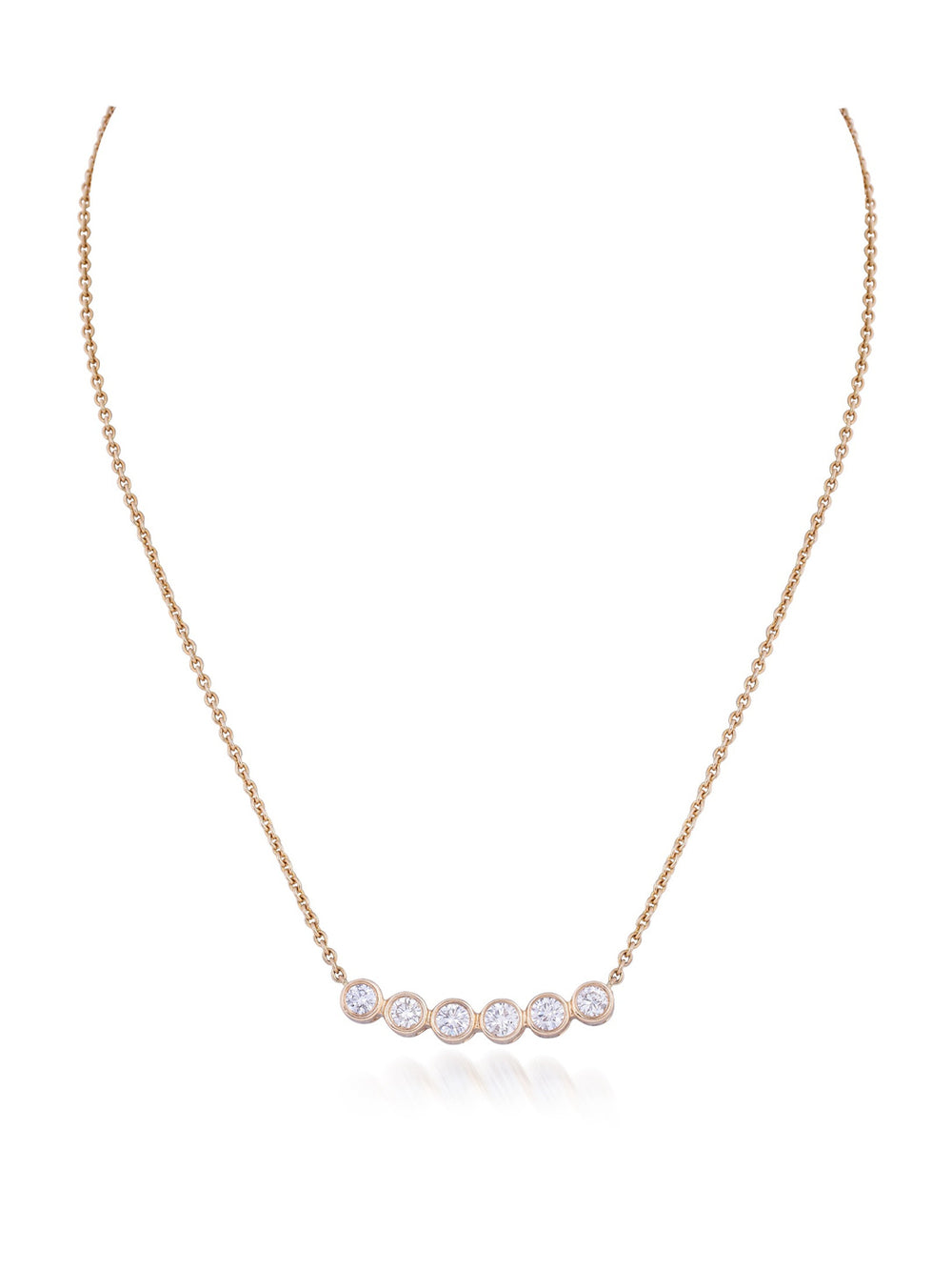 Tiara Round Diamond Pendant Necklace in 18K Gold