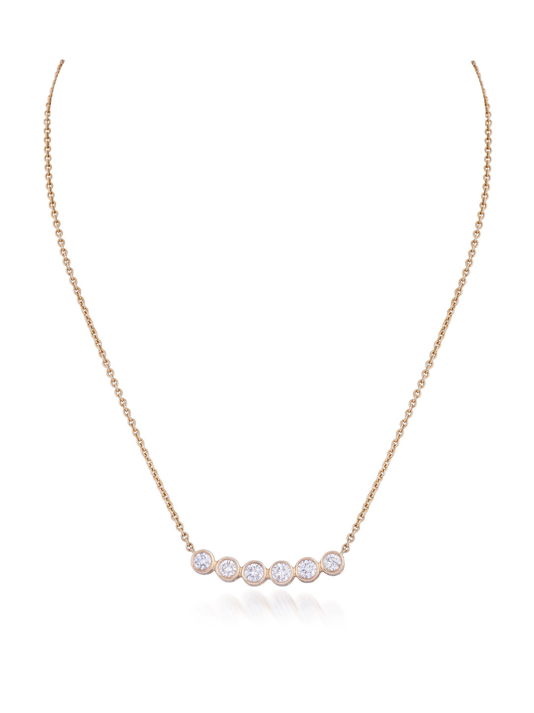 Tiara Round Diamond Pendant Necklace in 18K Gold