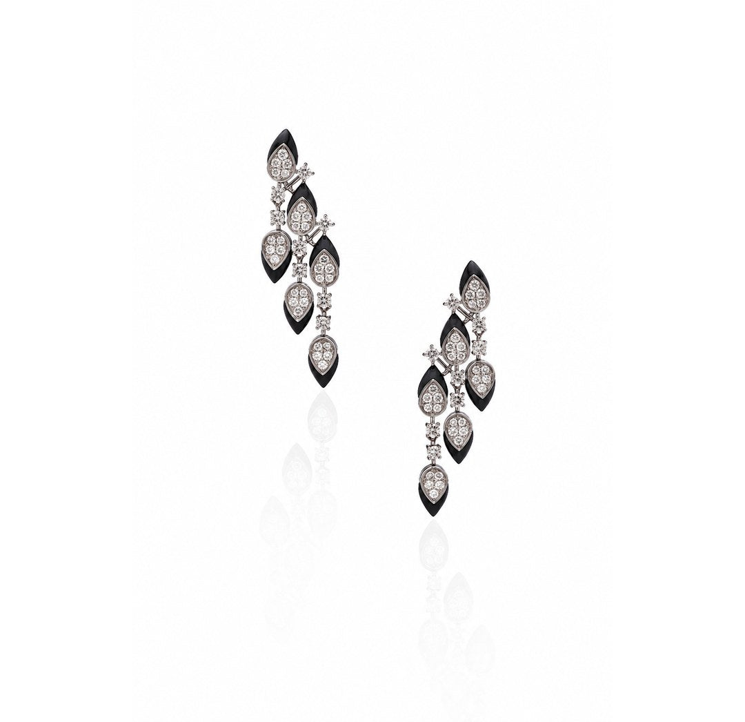 18K White Gold Vintage Diamond Drop Earrings