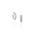 18K White Gold Diamond Pavé Hoop Earrings