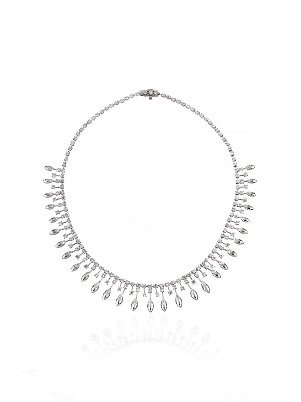 Pink Diamond Statement Necklace in 18K Gold