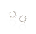18K White Gold Diamond Open Hoop Earrings