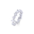 18K White Gold Diamond Chevron Eternity Ring