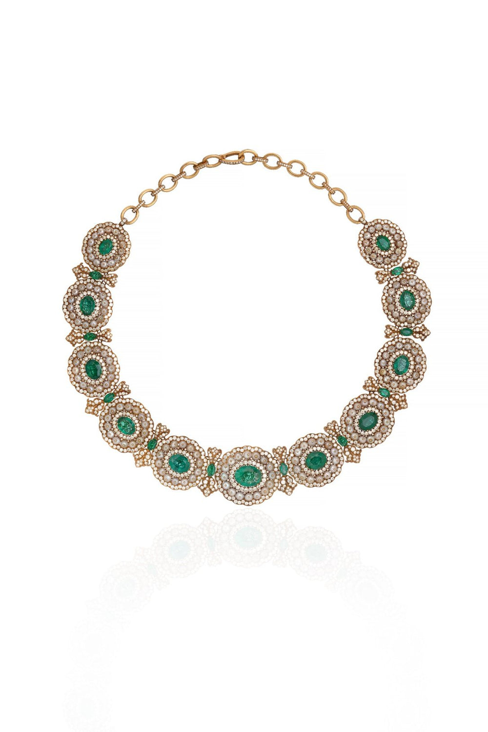 Verde Lumière Emerald Diamond Necklace Set