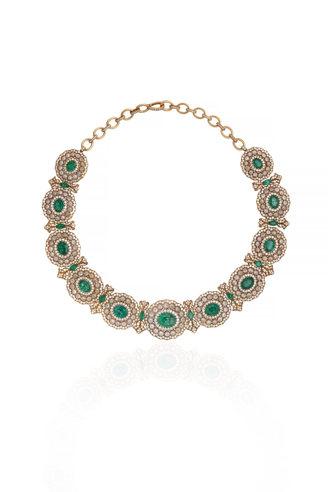 Verde Lumière Emerald Diamond Necklace Set