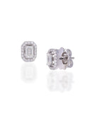 Izzari Regal Emerald-Cut Diamond Stud Earrings
