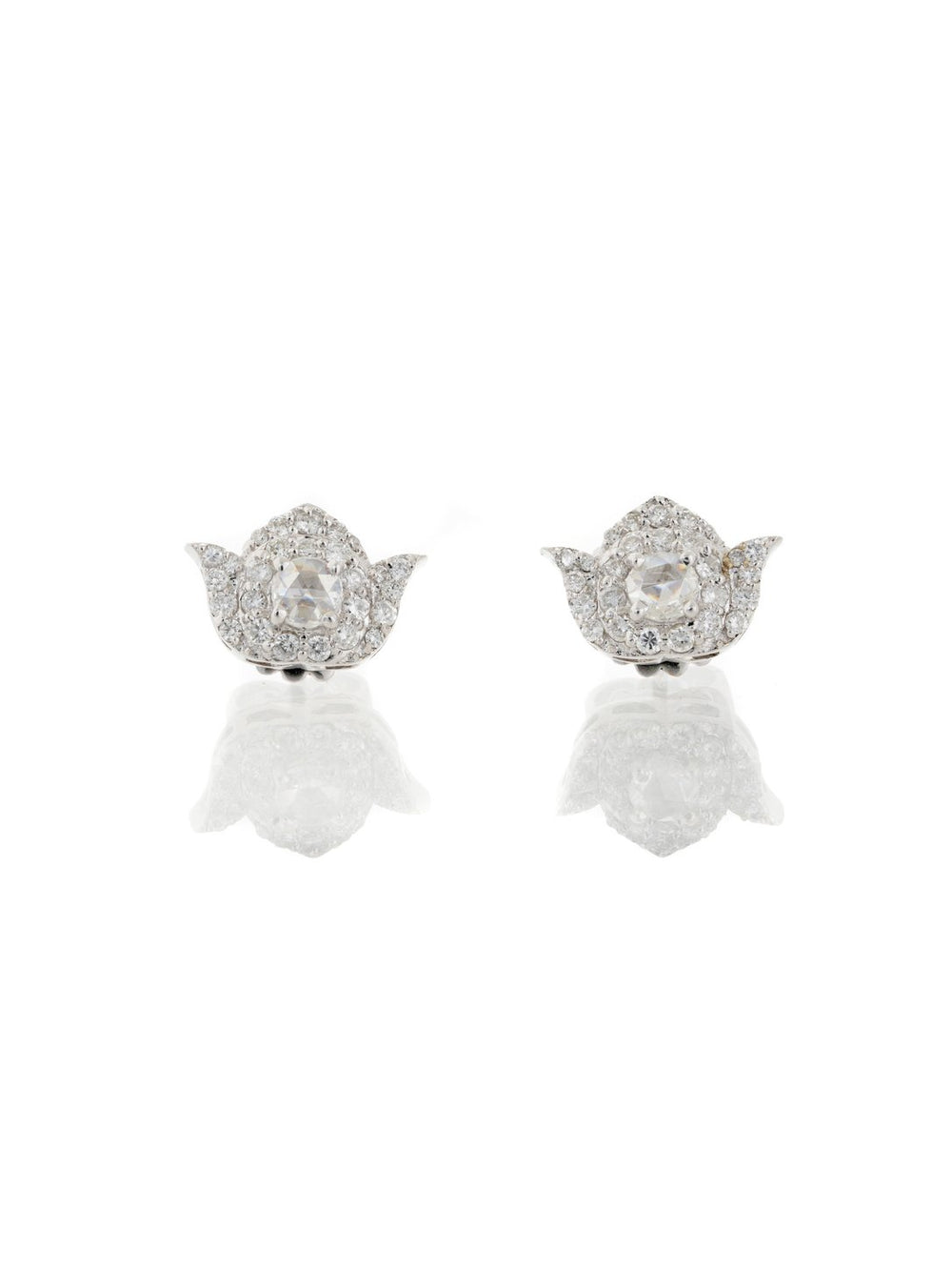 Izzari Fleur Diamond Cluster Stud Earrings
