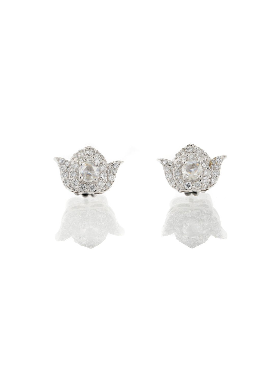 Izzari Fleur Diamond Cluster Stud Earrings