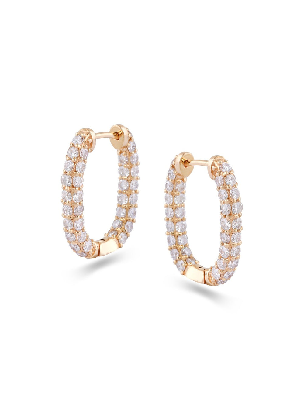 Izzari Verona Diamond Link Hoop Earrings