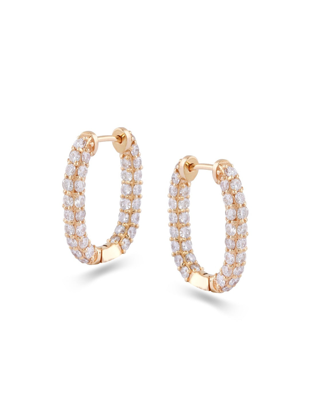 Izzari Verona Diamond Link Hoop Earrings