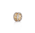 18K Yellow Gold Wide Diamond Band Ring