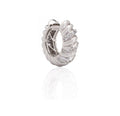18K White Gold Diamond Twist Hoop Earrings