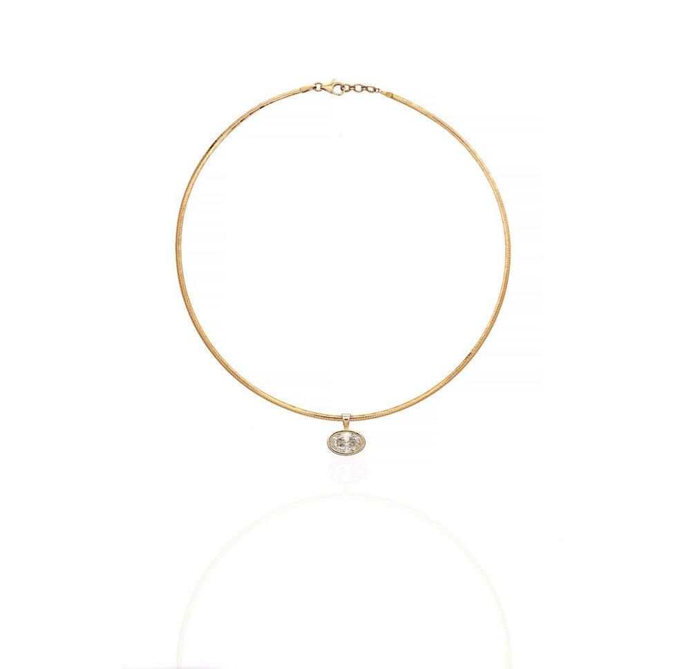18K White Gold Floating Diamond Necklace