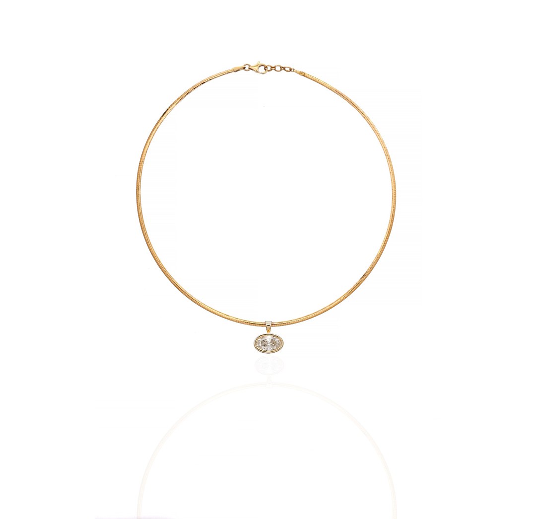 18K White Gold Floating Diamond Necklace