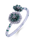 Bloom Emerald Diamond Bracelet in 18K White Gold