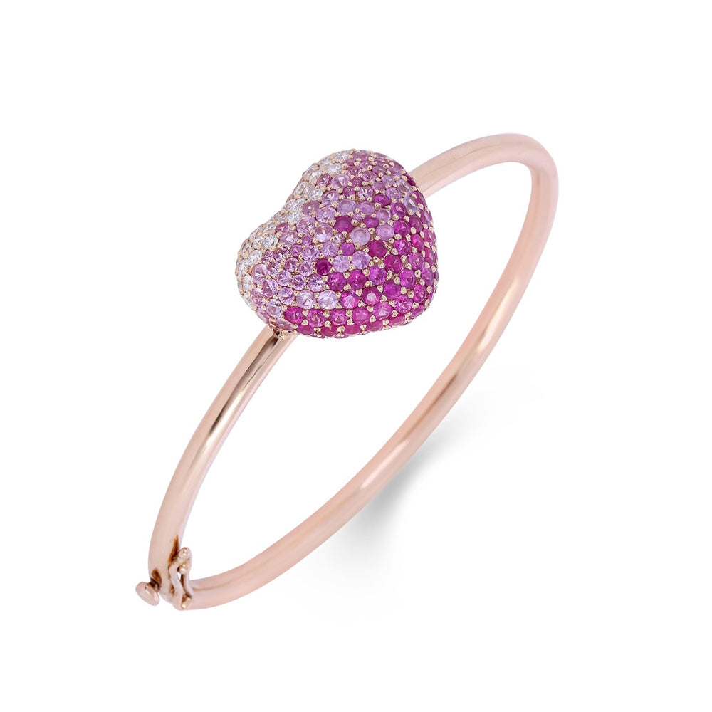 Disco Heart Strawberry Diamond Bracelet in 18K Rose Gold